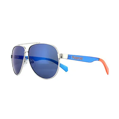 Polaroid Kids Sunglasses PLD 8034/S PJP 5X Silver Blue Blue Gradient Polarized • $66