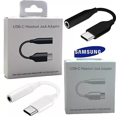 Genuine USB-C To 3.5mm Audio Aux Headphone Jack Adapter For ALL Samsung Phone's • £5.75