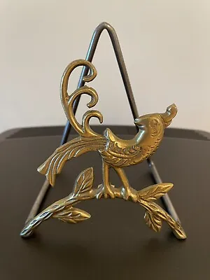 Vintage Brass Peacock Fancy Bird On Branch Letter Napkin Holder • $29.99