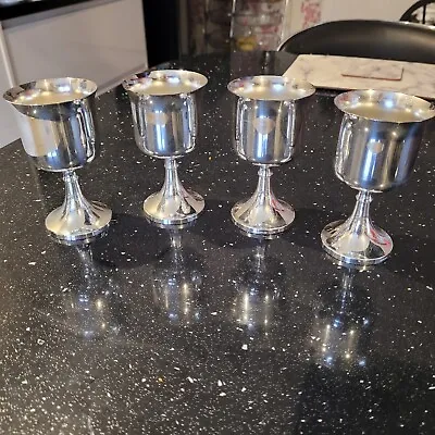 4 Lovely IANTHE Vintage/antique Silver Plated Goblets. Made In England. • £12.99