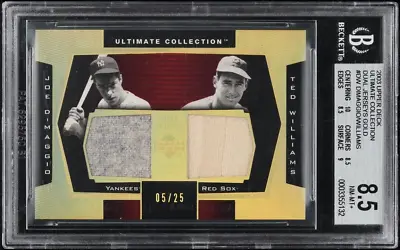 2003 Upperdeck Ultimate Dual Gold Joe Dimaggio Jersey Patch Ted Williams Bgs /25 • $750