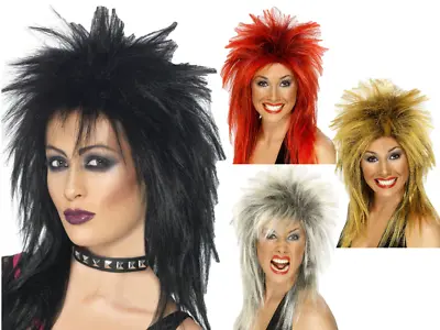 Rock Diva Wig 80s Mullet Punk Ladies Fancy Dress Costume Accessory • £11.49