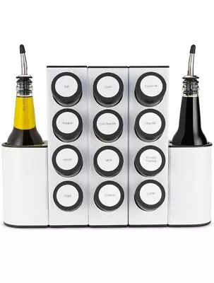 Prepdeck Chef Caddy Magnetic Spice Rack Pro Model With Jars Oil Bottles Labels • $69.95