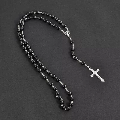 Rosary Prayer Beads Plastic Rosaries Christian Cross Catholic Religious Necklace • $5.22