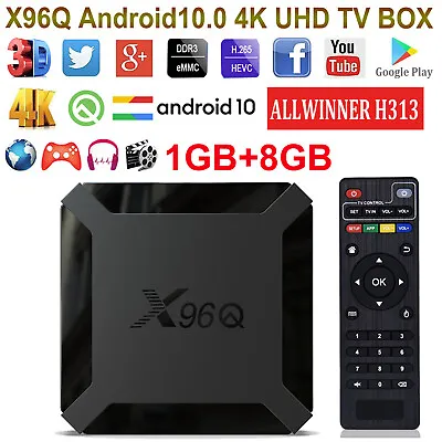 Android 10.0 Smart TV BOX 4K HD 5G WIFI Quad Core Media Player Streamer 8GB NEW • £23.99