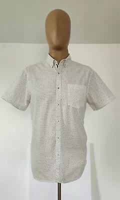 Denim & Flower Polka Dot  Cotton Mens Shirt 100% Cotton Slim Fit Medium • $10