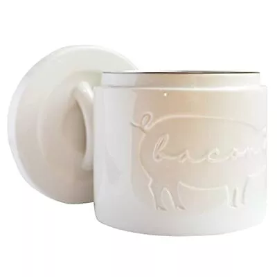 Ceramic Bacon Grease Container With Strainer Farmhouse Kitchen Decor Oil Stor... • $38.74