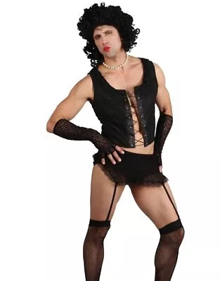 £18.95 • Buy Adult Frank N Furter FUNNY ROCK GUY Rocky Horror Show Mens Musical Costume + Wig