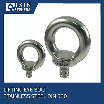 £217.80 • Buy M6 M8 M10 M12 M16 M20 M24 M30 Lifting Eye Nuts & Bolts A2 / A4 Stainless Steel
