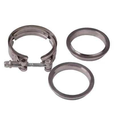 $17.67 • Buy 3.5  Inch Stainless V-Band Bolt Clamp + 2 Flange For Turbo Pipe Exhaust New