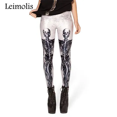 £14.99 • Buy Ladies 3 D Print Skeleton Gothic Plus Size Street Wear Leggings Yoga Sport Work