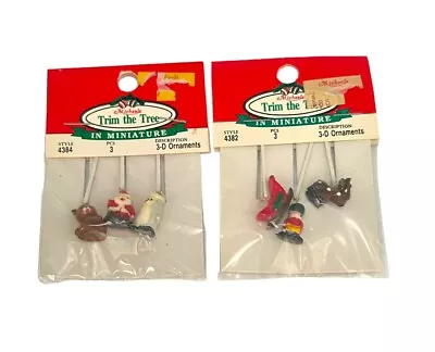 Vintage Trim The Tree Miniature Christmas Ornaments Santa Lot Of 2 Packs NOS • $14.99