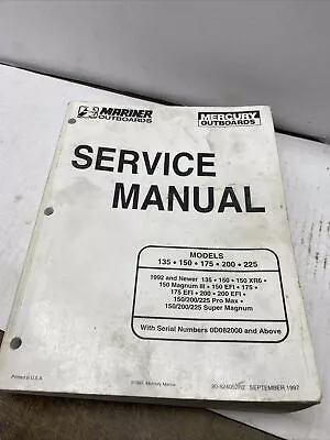 1997 Mercury Mariner  Outboards Service Manual  135 150 175 200 225 BM-80 • $39.99