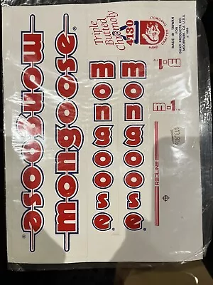 OG NOS Old School Mongoose Decals 85 86 80s BMX Californian Expert M1 • $75