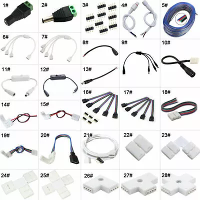 LED Strip Lights Connector Adapter Cable PCB Clip Solderless 3528 5050 5630 RGB • $10.99