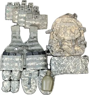 US Army MOLLE Rifleman Kit! 16 Piece Set! Assault Pack Vest Waist Pack & More! • $35