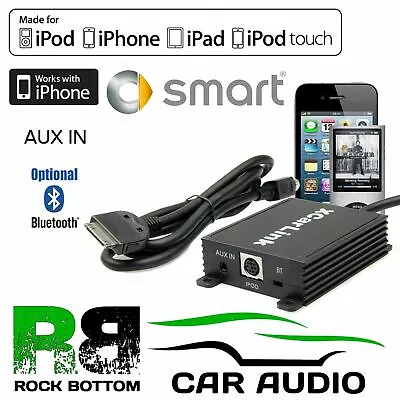 SKU687 Smart ForTwo 1999 On Car Stereo Radio AUX IN IPod IPhone Interface Cable • £89.95