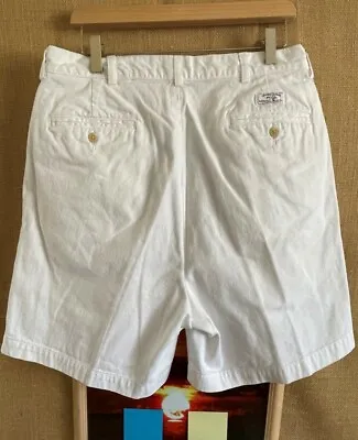 $34.13 • Buy Polo Ralph Lauren Andrew Short Chino White Pleated 33W Pockets