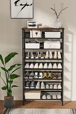 Shoe Cabinet Rack Storage Cupboard Footwear Wooden Desktop Stand Hallway Shelves • £37.95