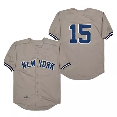 Retro 1973 Thurman Munson #15 New York Baseball Jersey Sewn Custom Name Number • $37.99