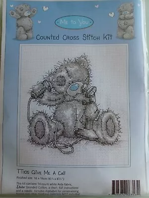 New Larger Me To You Tatty Teddy Counted Cross Stitch Kit. 'give Me A Call'. • £16.50
