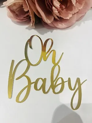 OH Baby Party Cake Topper Baby Charm Welcome Baby Motherhood Celebration Decor • £2.75
