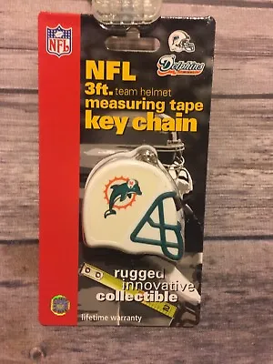 NFL Miami Dolphins Logo Collectible Keychain 3ft Tape Measure DuraPro New • $4