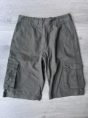 Abercrombie & Fitch Mens Cargo Shorts W32 Olive Green Zip Fly Cotton MRSP £58.00 • £19.99