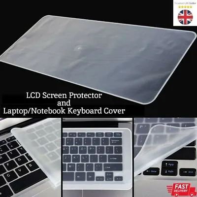 15.6  Anti-Glare Laptop Screen Keyboard Cover Silicone Protector No Dust Water • £3.29