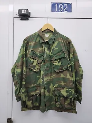 Vietnam Vintage US Army ERDL Camouflage Jungle Fatigue Uniform Jacket • $70