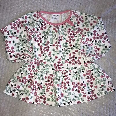 £2 • Buy Polarn O. Pyret Baby Girl Long Sleved Pretty Floral Tunic Dress Age 12-18 Months