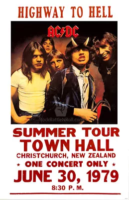 ACDC 1979 CONCERT POSTER 11x17 HIGHWAY TO HELL TOUR BON SCOTT ANGUS YOUNG ROCK • $16.99