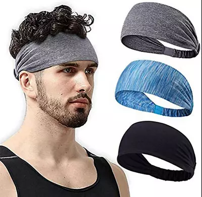 Wide Headband Stretch Hairband Sweatband Sports Yoga Gym Head Wrap For Men Women • $5.99