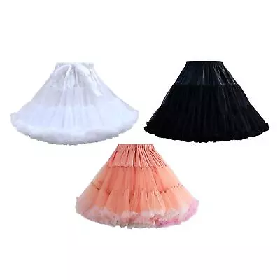 Women's Layered Tulle Petticoat Underskirt Tutu Skirt For Prom Party • £13.98