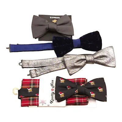 4 Mens Bow Tie Pretied LOT Fashion Novelty Adjustable Tuxedo Bowtie Neckties NEW • $16.10