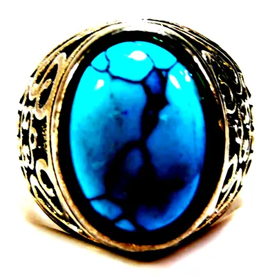 NATURAL 37.95  Cts Turquoise MEN'S RING SIZE10 LOOSE GEMSTONE GM26598 • $37