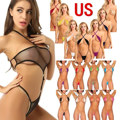 US Women Extreme Mini Lingerie Micro Bikini Thong Swimsuit Lingerie Bathing Suit • $6.43