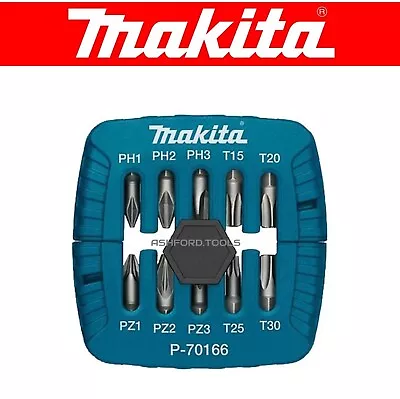 Makita Screwdriver Bits Set X10 Pozi Torx Phillips Compact Holder Pocket Case • £9.81