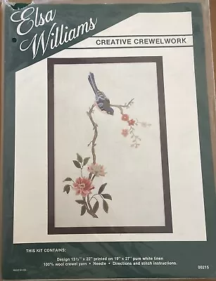 Elsa Williams Crewel Kit 00215 Asian Floral Bird Pattern Canvas & Instructions • $12.50