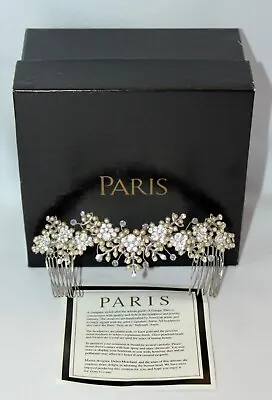 Vintage Debra Moreland PARIS Bridal Headpiece Tiara Swarovski Crystal Pearl NIB • $259.99