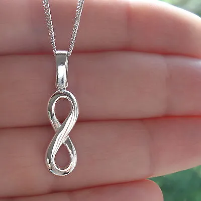 925 Sterling Silver Infinity Symbol Pendant For Chain Necklace  Jewellery • £11.98