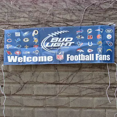 Bud Light 6' X 2' Vinyl Banner NFL Official Beer Sponsor Welcome Football Fans • $40