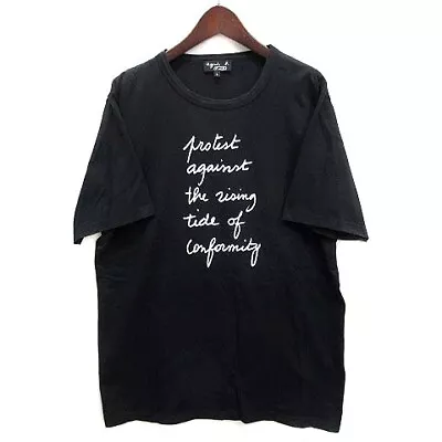 Agnes B. F. Et H. Print T-Shirt Cut And Sew Short Sleeve Crew Neck Black L Ladie • $85.58