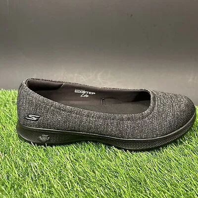 Skechers Go Step Lite Womens 7 Gray Black Shoes Sneakers Slip On Walking Causal • £27.87