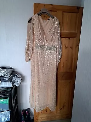 Ladies Gold Coloured Sequinned Maxi Dress.size 5xl From Shein • £9
