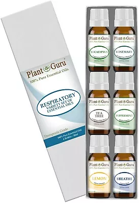 Respiratory Essential Oil Set 6 - 10 Ml 100% Pure Natural Oils With Breathe Easy • $15.95