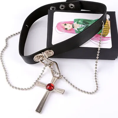 Rosario Vampire Moka Akashiya Cross Necklace Pendant Choker Cosplay Prop Gift • $9.05