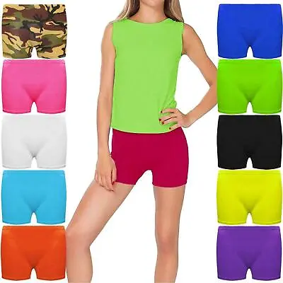£3.39 • Buy Girls Children Neon Stretchy Hot Pants Shorts Dance Gym Tutu Shorts Age 5-12yrs