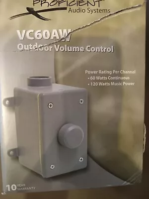 $35.99 • Buy Proficient Audio Systems VC60AW Outdoor Volume Control - 60 Watts Continuous 
