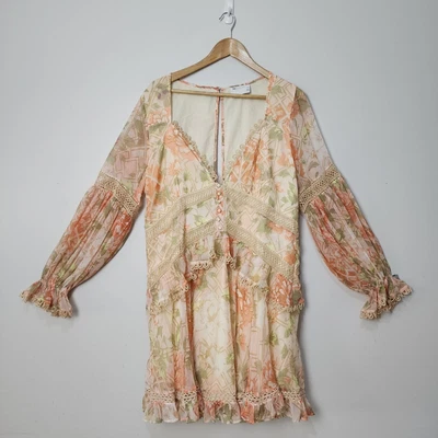 $29.95 • Buy Asos Dress Womens 20 Orange Floral Layered A Line Curve